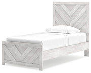 Cayboni Twin Panel Bed with Dresser and 2 Nightstands in Whitewash from Ashley - DMV Furniture