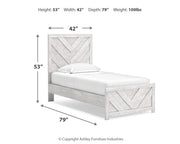 Cayboni Twin Panel Bed with Dresser and 2 Nightstands in Whitewash from Ashley - DMV Furniture