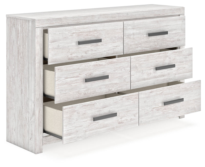Cayboni Twin Panel Bed with Dresser and 2 Nightstands in Whitewash from Ashley - DMV Furniture