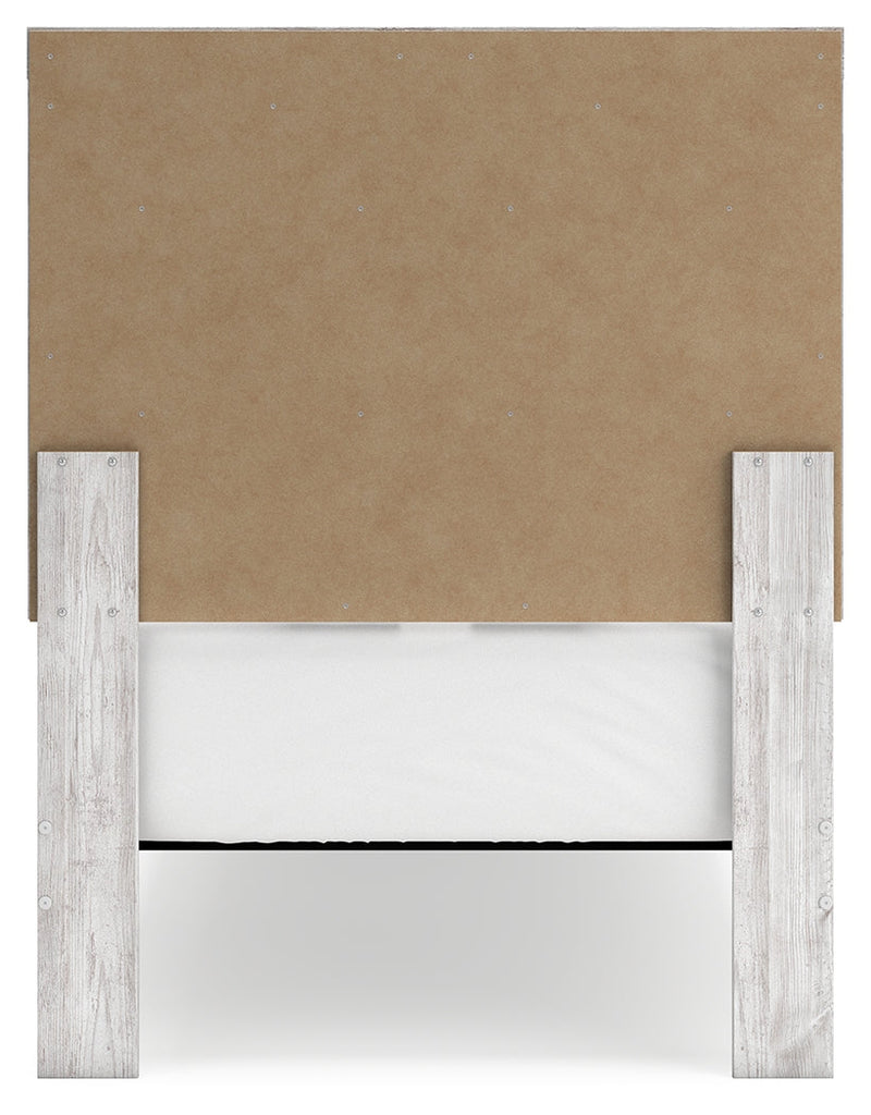 Cayboni Twin Panel Bed with Nightstand in Whitewash from Ashley - DMV Furniture