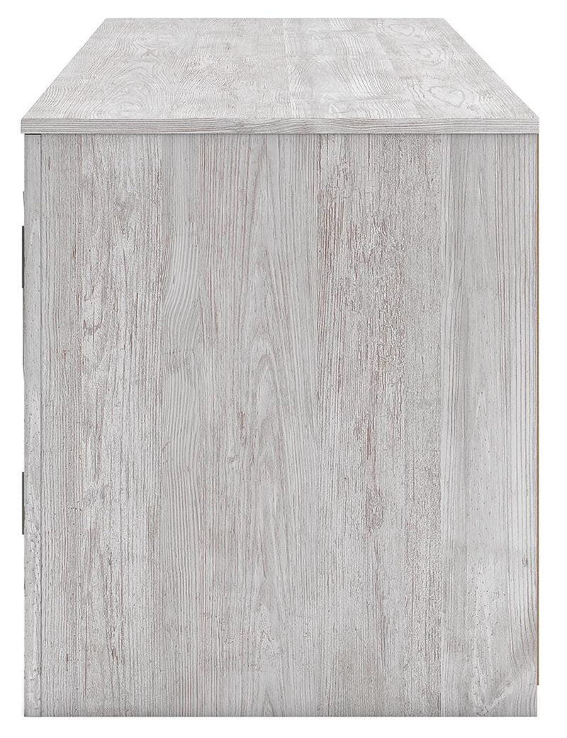 Cayboni Whitewash 71" TV Stand with Electric Fireplace - W3788W1