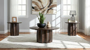 Cayenne 3-piece Solid Mango Wood Coffee Table Set Walnut - 710778-S3