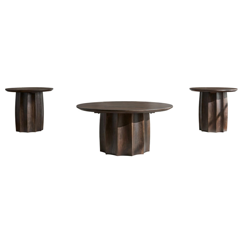 Cayenne 3-piece Solid Mango Wood Coffee Table Set Walnut - 710778-S3