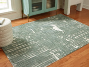 Cayworth Teal/White Medium Rug - R407092
