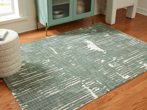 Cayworth Teal/White Medium Rug - R407092