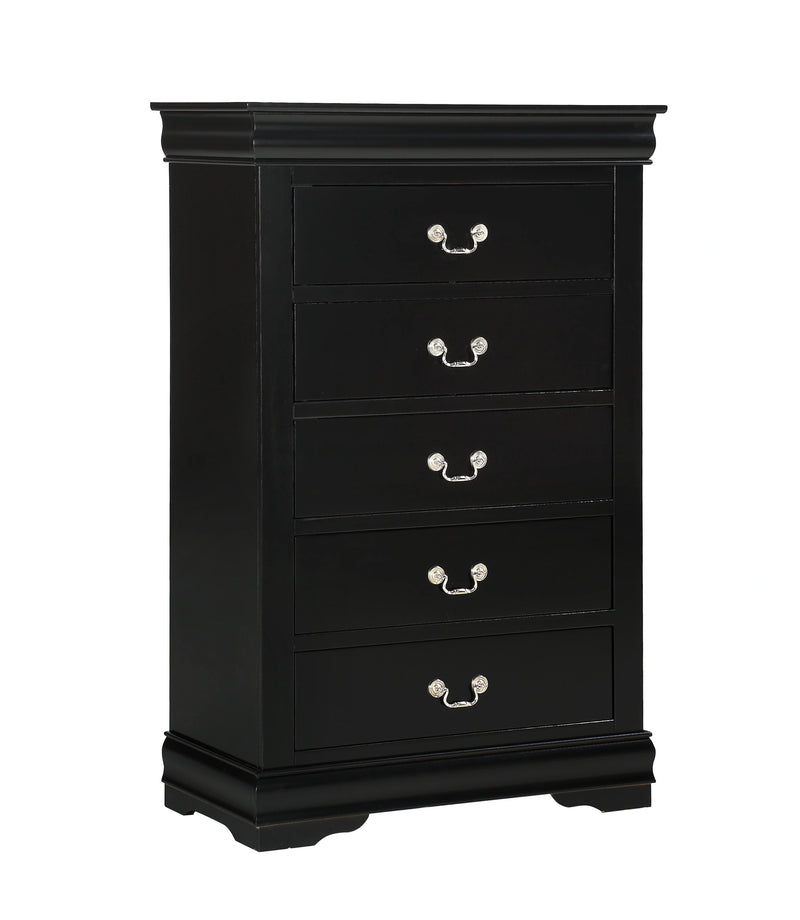 Crown Mark Furniture Louis Philip Drawer Chest in Black image