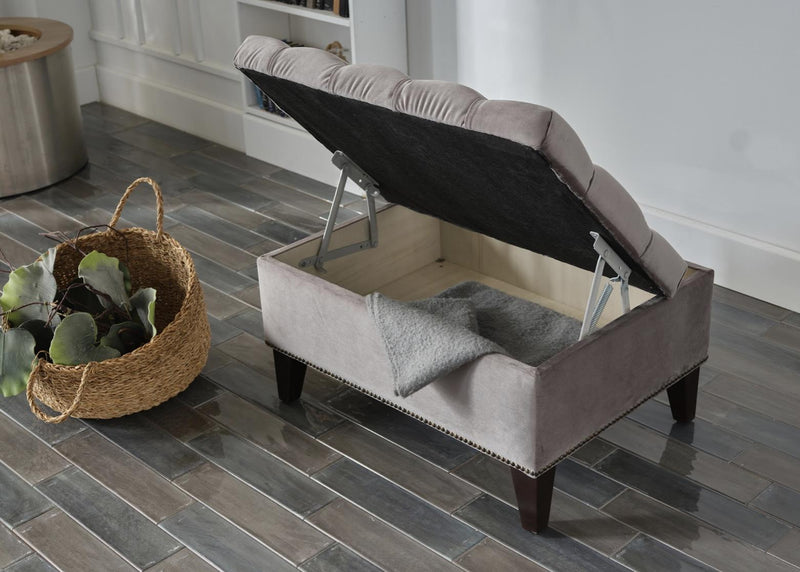 Cecilia Storage Ottoman (Pearla Grey) - DMV FurnitureOttoman