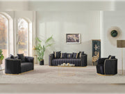 Ceko 3-pieces (Sofa & Loveseat & Chair) Livingroom Set Black in Black - 101-CEK-LUN09-321