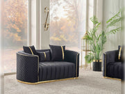 Ceko 4-pieces (2 Sofa & 2 Chair) Livingroom Set Black in Black - 101-CEK-LUN09-3311