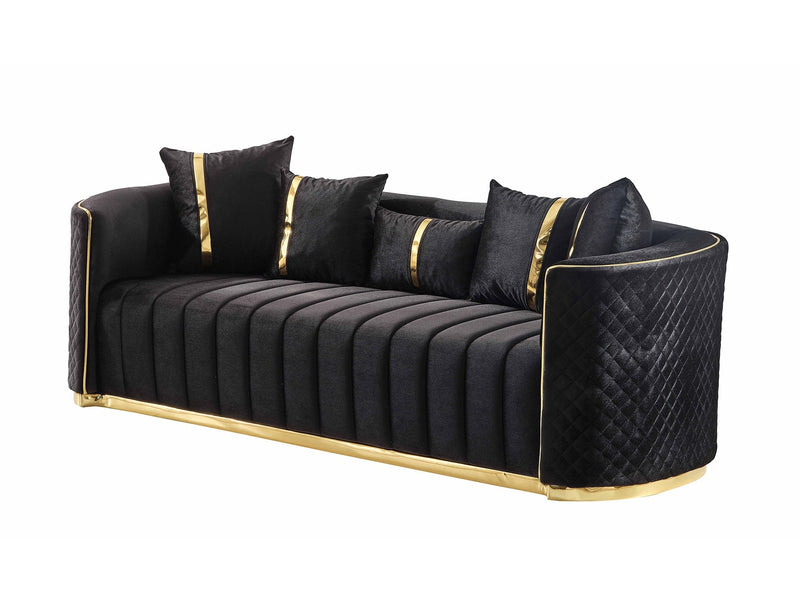 Ceko 4-pieces (2 Sofa & 2 Chair) Livingroom Set Black in Black - 101-CEK-LUN09-3311