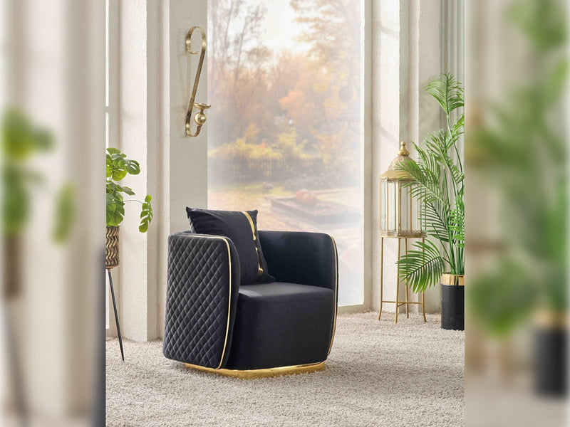 Ceko Chair Cream in Black - 101-CEK-LUN09-B