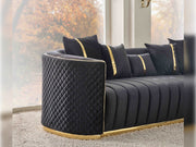 Ceko Stationary Sofa Cream in Black - 101-CEK-LUN09-3