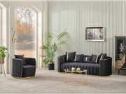 Ceko Stationary Sofa Cream in Black - 101-CEK-LUN09-3