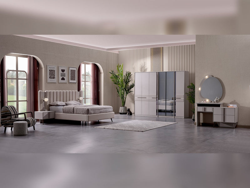 Cenova Bedroom (Queen Frame With Headboard & Dresser With Mirror & 2 Nightstand) - 200-MAX-CEN-150-QB-SET