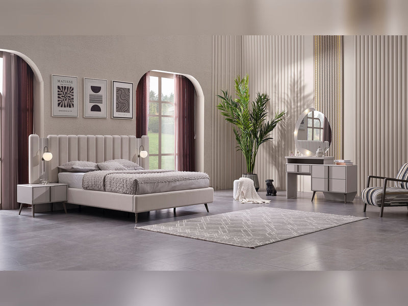 Cenova Bedroom (Queen Frame With Headboard & Dresser With Mirror & 2 Nightstand) - 200-MAX-CEN-150-QB-SET