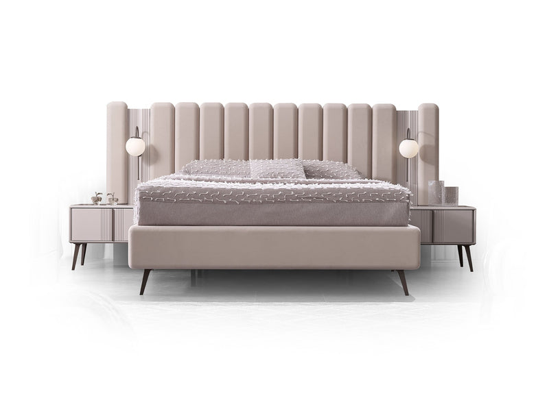 Cenova Bedroom (Queen Frame With Headboard & Dresser With Mirror & 2 Nightstand) - 200-MAX-CEN-150-QB-SET