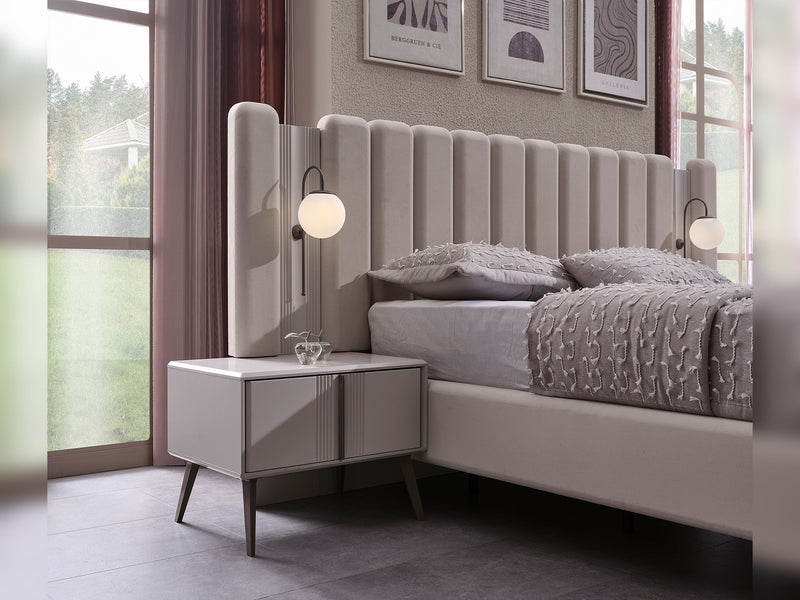 Cenova Bedroom (Queen Frame With Headboard & Dresser With Mirror & 2 Nightstand) - 200-MAX-CEN-150-QB-SET