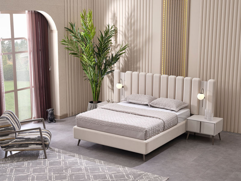 Cenova Bedroom (Queen Frame With Headboard & Dresser With Mirror & 2 Nightstand) - 200-MAX-CEN-150-QB-SET