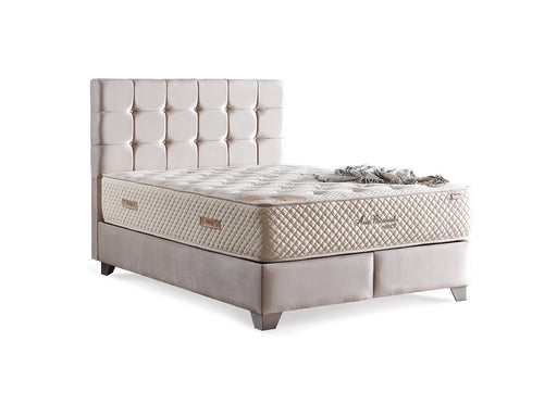 Cenova Storage Bed With Headboard Cream - King in Cream - 110-CEN-L01-200-SB