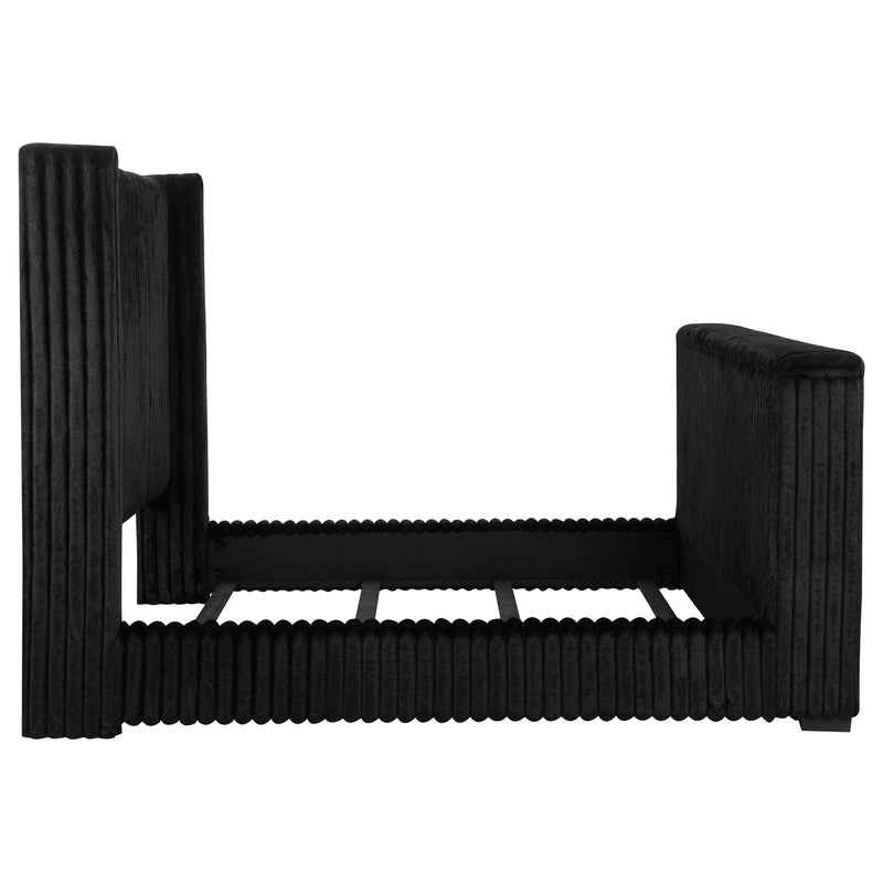 Centergrove Upholstered California King Wingback TV Bed Black - 315945KW