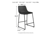 Centiar Black Counter Height Bar Stool (Set of 2) - DMV FurnitureBarstool