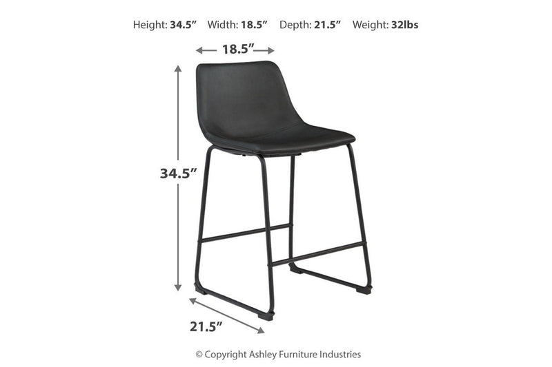 Centiar Black Counter Height Bar Stool (Set of 2) - DMV FurnitureBarstool