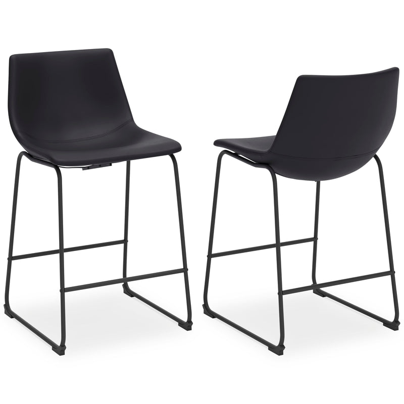 Centiar Black Counter Height Bar Stool (Set of 2) - D372-624X2