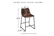 Centiar Brown Counter Height Bar Stool (Set of 2) - DMV FurnitureBarstool