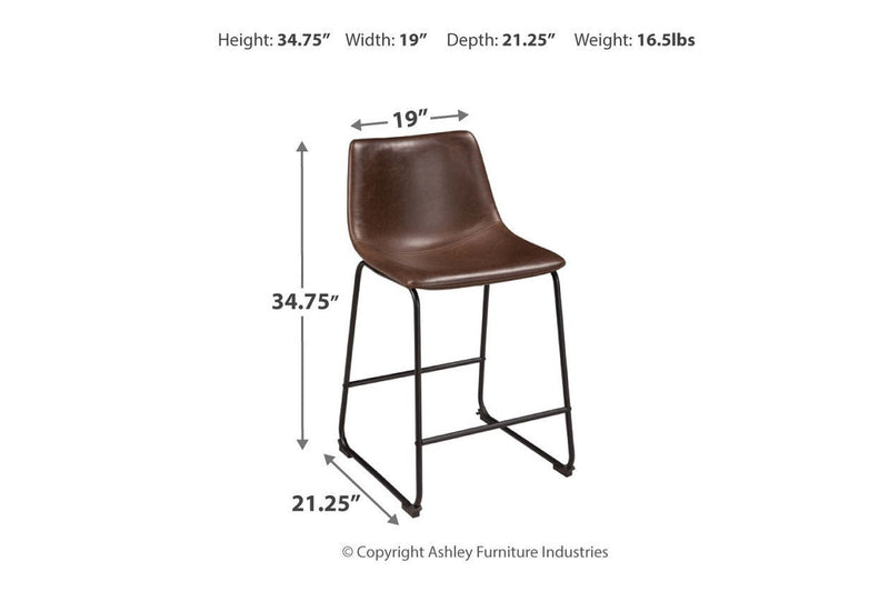 Centiar Brown Counter Height Bar Stool (Set of 2) - DMV FurnitureBarstool