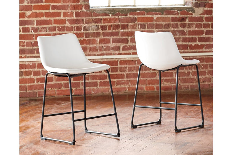 Centiar White Counter Height Bar Stool (Set of 2) - DMV FurnitureBarstool