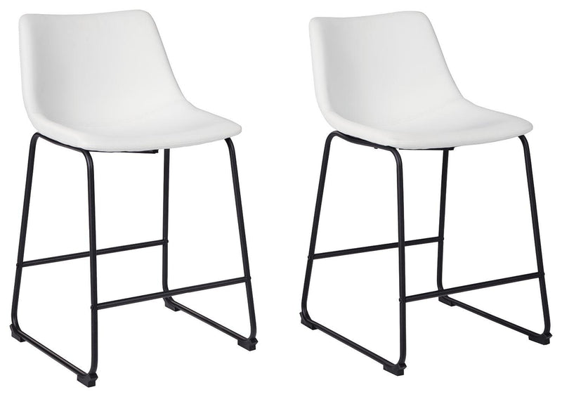 Centiar White Counter Height Bar Stool (Set of 2) - D372-724X2