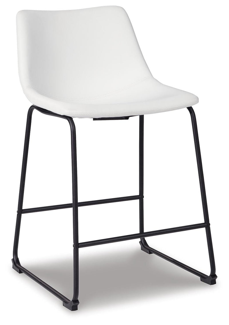 Centiar White Counter Height Bar Stool (Set of 2) - D372-724X2