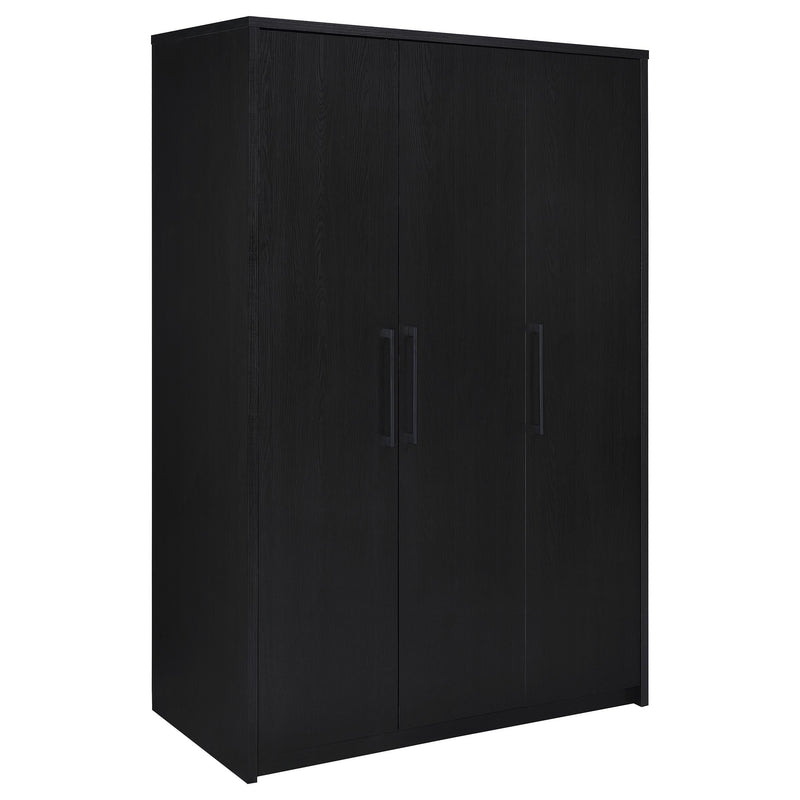 Cerda 3-door Bedroom Wardrobe Storage Cabinet Armoire Black - 950448BLK
