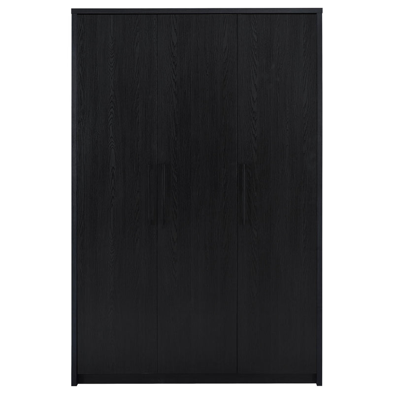 Cerda 3-door Bedroom Wardrobe Storage Cabinet Armoire Black - 950448BLK