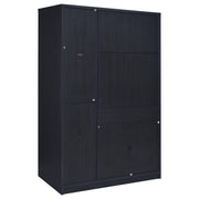 Cerda 3-door Bedroom Wardrobe Storage Cabinet Armoire Black - 950448BLK
