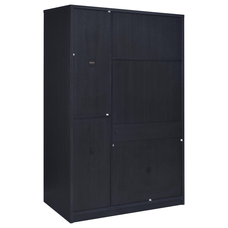 Cerda 3-door Bedroom Wardrobe Storage Cabinet Armoire Black - 950448BLK
