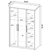 Cerda 3-door Bedroom Wardrobe Storage Cabinet Armoire Black - 950448BLK