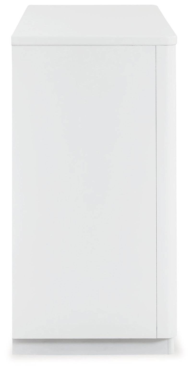 Chalanna King Upholstered Storage Bed with Dresser and Nightstand in White from Ashley - DMV Furniture