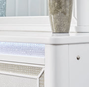 Chalanna King Upholstered Storage Bed with Dresser in White from Ashley - DMV Furniture