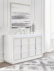 Chalanna King Upholstered Storage Bed with Dresser in White from Ashley - DMV Furniture