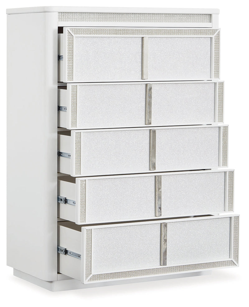 Chalanna White Upholstered Panel Storage Bedroom Set from Ashley - DMV Furniture