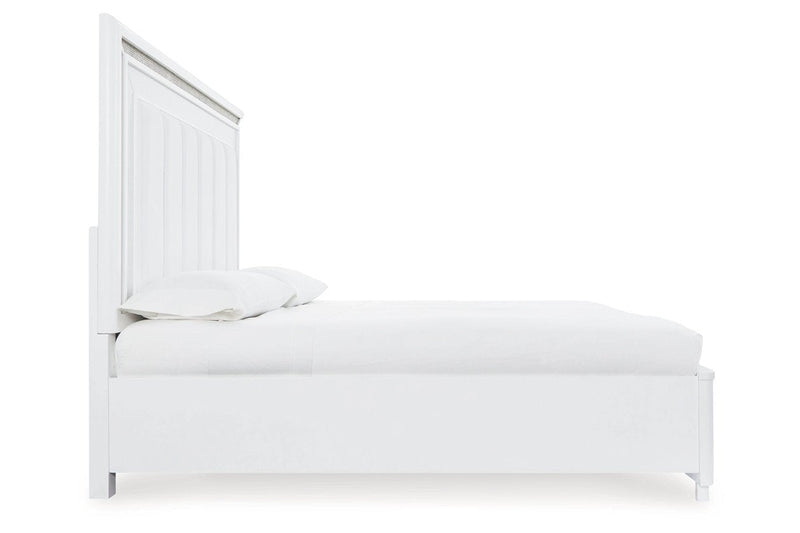 Chalanna White Queen Upholstered Storage Bed - DMV FurnitureQueen Bed