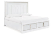 Chalanna White Queen Upholstered Storage Bed - DMV FurnitureQueen Bed