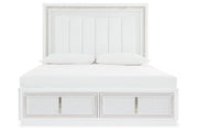 Chalanna White Queen Upholstered Storage Bed - DMV FurnitureQueen Bed