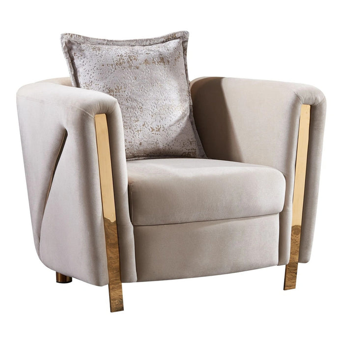 Chanelle Living Room Set In Thick Velvet