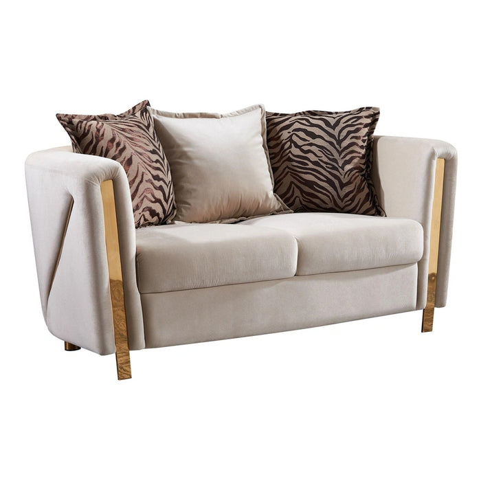 Chanelle Living Room Set In Thick Velvet