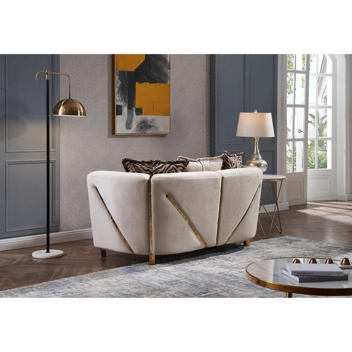 Chanelle Living Room Set In Thick Velvet