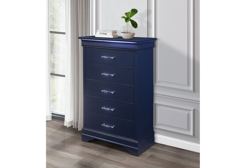 Charlie Blue Chest With Led - DMV FurnitureChest