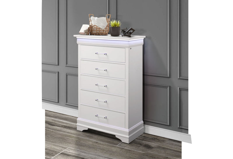Charlie White Chest With Led - DMV FurnitureChest