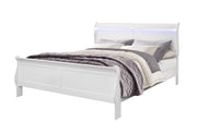 Charlie White King Bed With Led - DMV FurnitureKing Bed